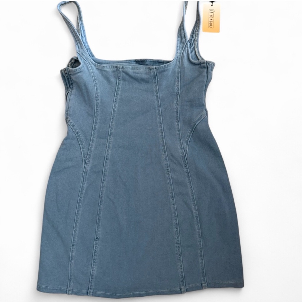 Blue denim mini dress #minidress
